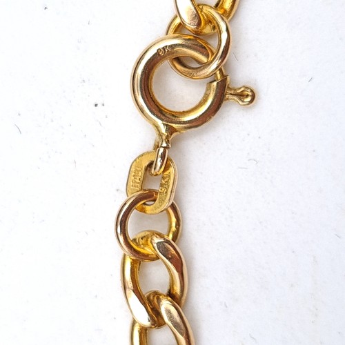 23 - Star lot : A fine example of a heavy, high quality Figero 9 carat gold chain link necklace. Stamped ... 