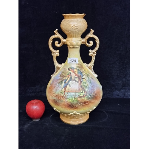 129 - A stunning large antique porcelain vase made by A.G. Harley Jones out of Fenton (Staffordshire) dati... 