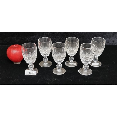 162 - Six vintage Waterford Crystal stemmed glasses in the Colleen pattern. With marks to base and in very... 