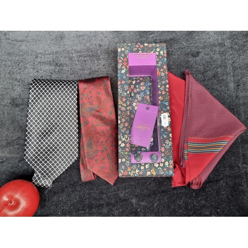 266 - A collection of ties and kerchiefs including a Gianni Feraud example in presentation box, a J.P. Mey... 