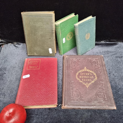 269 - Five Irish antique hardcover books including 