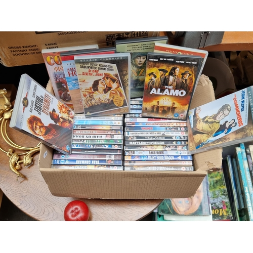 313 - A box containing approx. 46 DVDs including a number of Western film titles such as 'A Man Called Hor... 