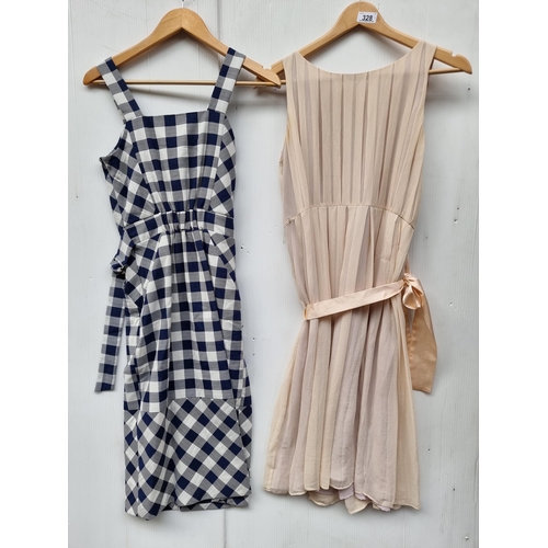 328 - Two very pretty summer dresses including a 100% silk example by Chloé in a baby pink shade with plea... 