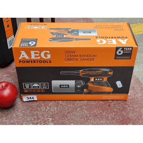 344 - An AEG Powertools 300W orbital sander Brand new in original sealed box. €99 on Amazon.