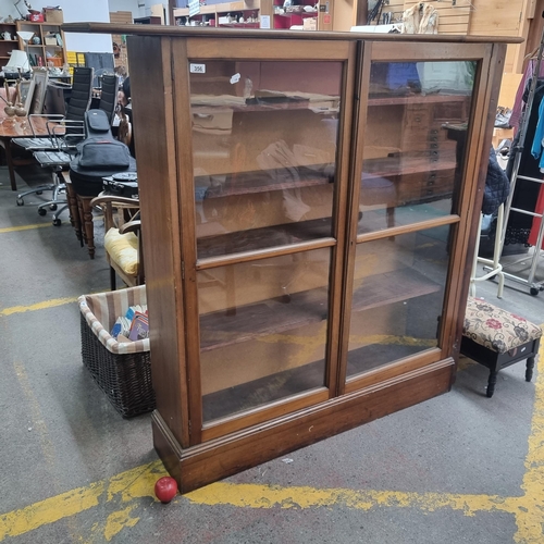 356 - Star Lot : A marvelous antique glass fronted display cabinet with five internal shelves. H135cm x W1... 