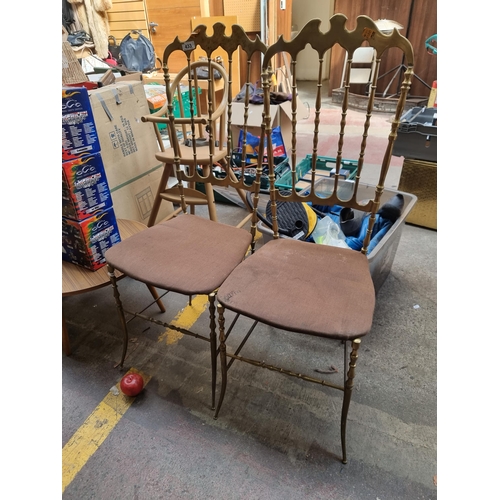 Vintage Italian Chiavari Solid Brass Chair