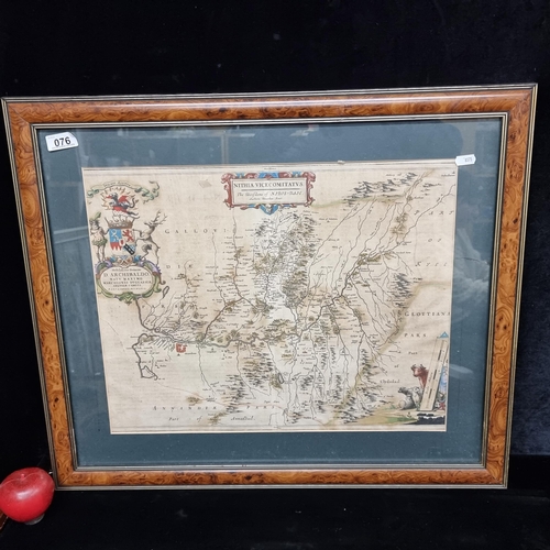 76 - An antique map of Scotland including areas such as Galloway, Dumfries and Clydesdale. Originally for... 