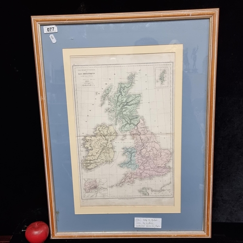 77 - An antique 19th century map of the British Isles by Drioux and Ch. Leroy published by Belin, Paris. ... 