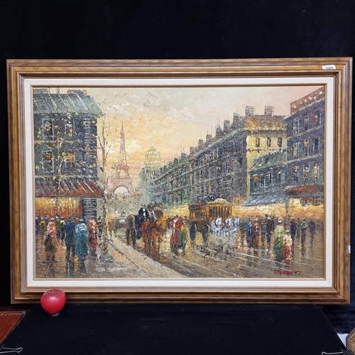 80 - Star Lot : A very large original oil on canvas painting showing an Impressionistic composition of a ... 