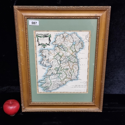 87 - A vintage print of a map titled 
