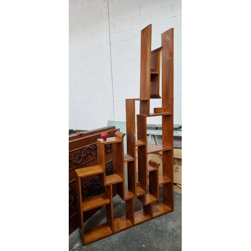 736 - Star lot : A very cool tall Chinese shelving unit with 15 tiered shelves making an excellent display... 