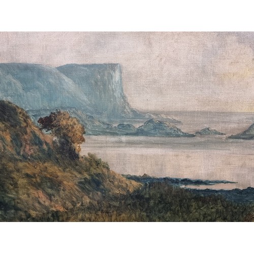 90 - Star Lot : A beautiful antique original oil on canvas painting by the Limerick born landscape artist... 
