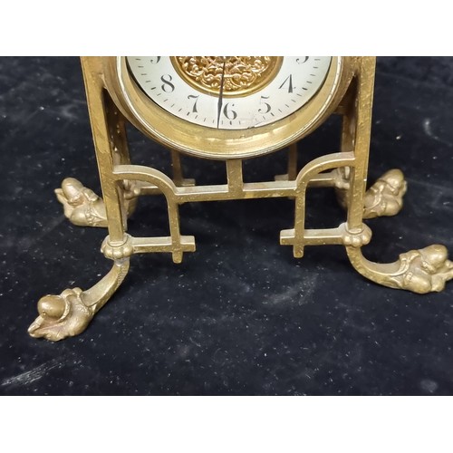 167 - A gorgeous mechanical Victorian mantle clock with drum movement, dial in a cream finish and bevelled... 