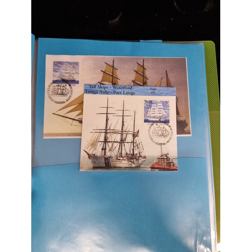 229 - A collection of postage stamps featuring images of tall ships and Irish mariners. A collection of sp... 