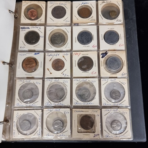 230 - A coin album of over 230 coins with their corresponding information booklets. Includes antique and v... 