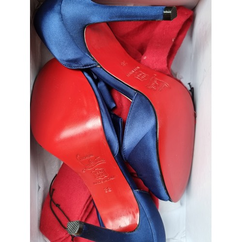 332 - Star Lot : A pair of as new very pretty genuine high heeled shoes by Christian Louboutin with the ic... 