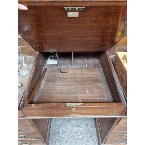 495 - Star Lot : A fabulous late 19th century writer's bureau made by James Simpson Glasgow, with eight pu... 