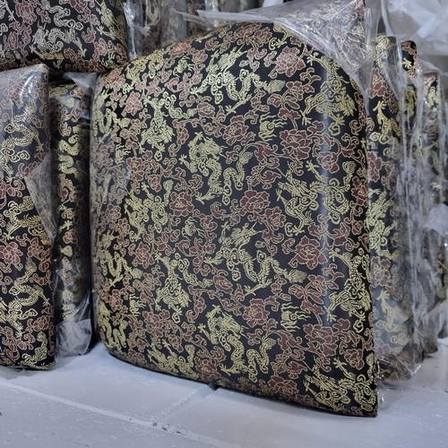 732 - Star Lot : Approx 100 brand new Chinese style seat cushions with a hard base and ornate upholstery i... 