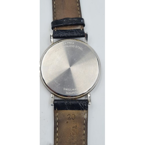 21 - Star Lot : A handsome Longenes of Switzerland gentleman's wrist watch, featuring a leather strap and... 