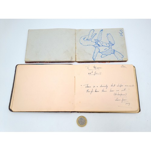 23 - A lovely collection of vintage autographs books, circa 1950s, Dalkey Ireland. These books features v... 