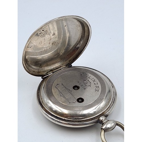 41 - A fine example of an continental silver (stamped 800) pocket watch, this watch features a white enam... 