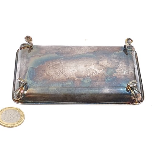 45 - A neat example of an Irish silver footed tray, standing beautifully on four pawed feet and featuring... 
