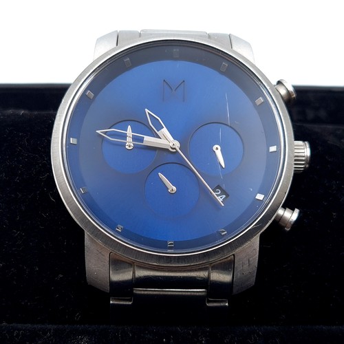 517 - A MVMT brushed steel chronometer wrist watch, this example features its original metal bracelet and ... 