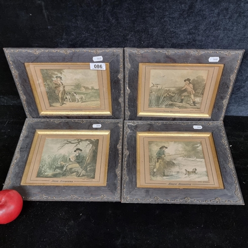 86 - Four antique chromolithographs including titles such as 