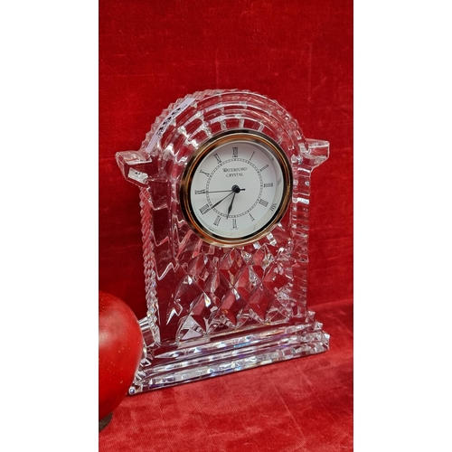 399 - A beautiful large Waterford Crystal large carriage clock with acid mark to base. In very good condit... 