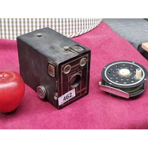 462 - Two items including a wonderful vintage American made Target Brownie Six-20 box camera. Along with a... 