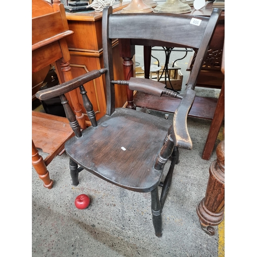 655 - An elegant 19th Century Windsor bar back solid wood armchair - an incredibly handsome example, full ... 