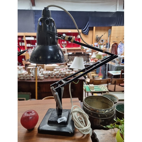 669 - Star Lot : A fantastic original and very heavy vintage Herbert Terry Anglepoise desk lamp in a black... 