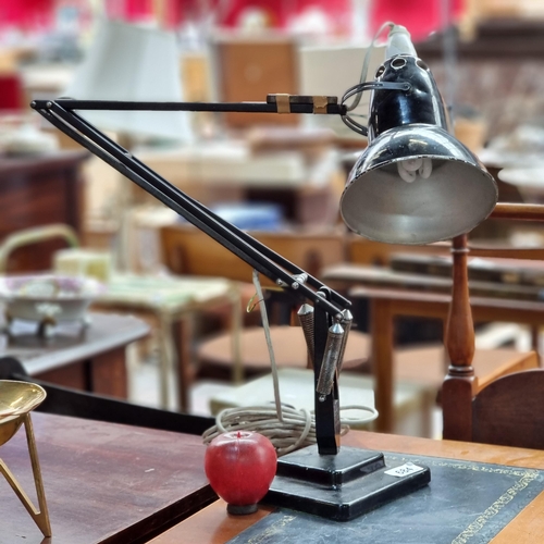 684 - An original  fantastic and very heavy vintage Herbert Terry Anglepoise desk lamp in a black finish. ... 