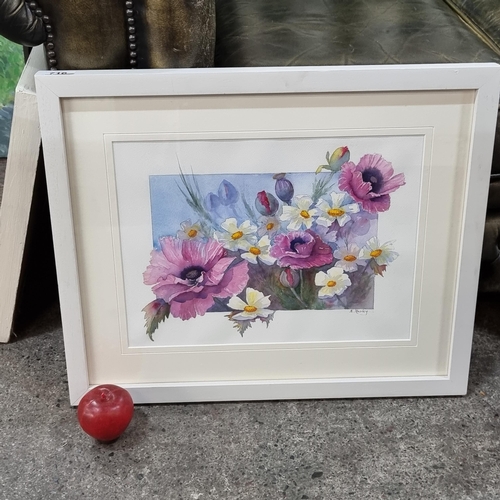 716 - A charming original watercolour on paper painting signed N. Hurley showing a colourful still life of... 