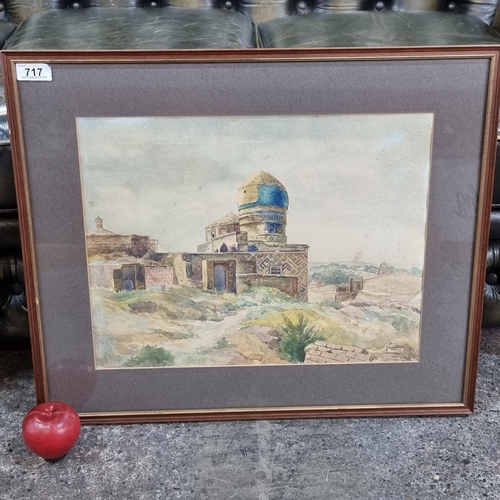 717 - Star Lot : A truly stunning original watercolour on paper painting of the Shakhi Zinda Necropolis in... 