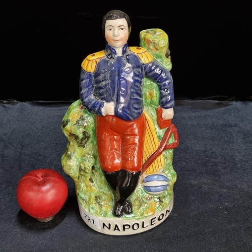 721 - Star Lot : A fabulous original early 19th century large Staffordshire ceramic flatback of Napoleon i... 