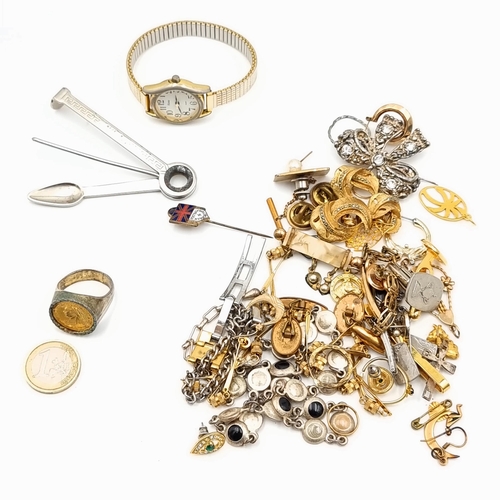45 - A large collection of jewellery with sterling content and probably gold content.