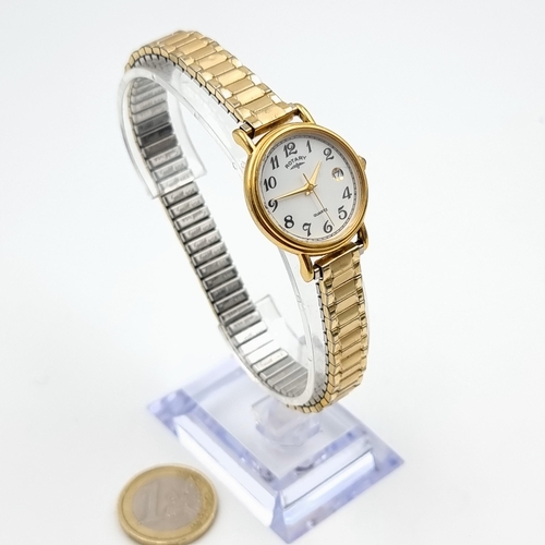 48 - A lovely vintage ladies quartz Rotary wrist watch, set with sweep second hand, date just and jewelle... 