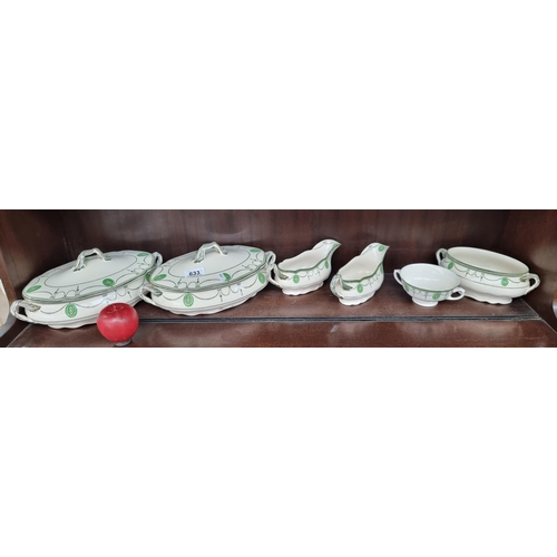 633 - A set of six antique pieces of Royal Doulton fine china in the beautiful Countess pattern (D6316). F... 