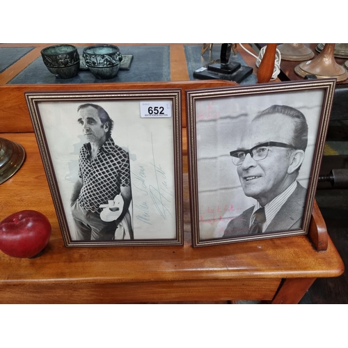 652 - A pair of vintage autographed photographs. Including one with the dedication ''To Tell The Truth'' a... 