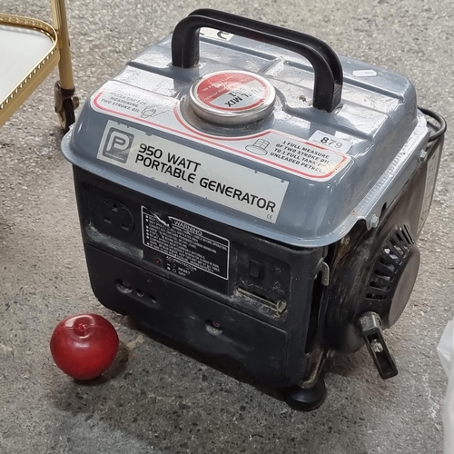 879 - A Performance 4L 950W Portable Generator. Nice neat size when you need power on the go.