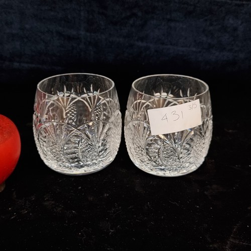 431 - Two Waterford Crystal tumblers in the Seahorse pattern. In good condition.