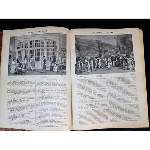 180 - Star Lot: Two hardback antique volumes of the French language bi-annual magazine Comœdia Illustré. I... 