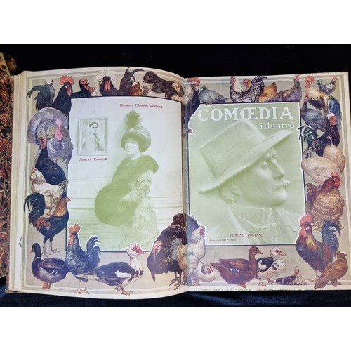 180 - Star Lot: Two hardback antique volumes of the French language bi-annual magazine Comœdia Illustré. I... 