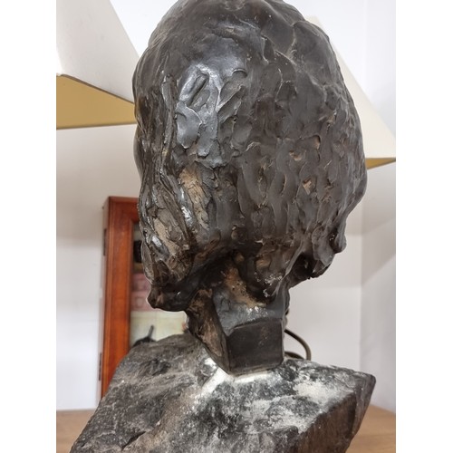 202 - Star Lot: A magnificent, extremely heavy Irish solid bronze sculpture of a bust portrait of a woman ... 