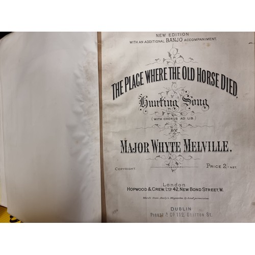 206 - Four gorgeous leather bound antique books of songs and sheet music, printed by Hely's of Dublin. A w... 