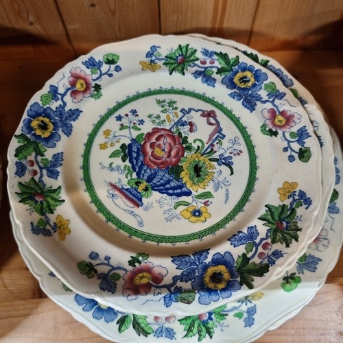 705 - Star lot : Forty pieces of Mason's Ironstone China in the Strathmore pattern including two tureens, ... 