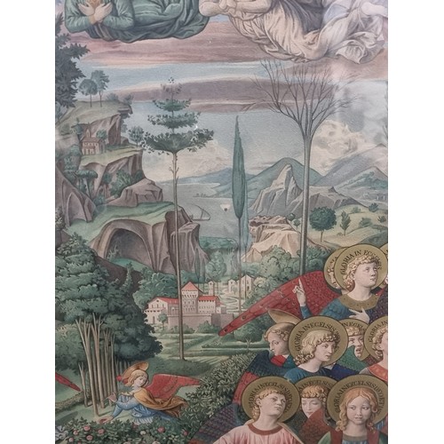 841 - An impressive  pair of vintage Ecclesiastical prints after artist Benozzo Gozzoli depicting a diptyc... 