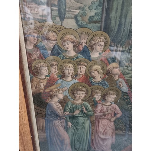 841 - An impressive  pair of vintage Ecclesiastical prints after artist Benozzo Gozzoli depicting a diptyc... 