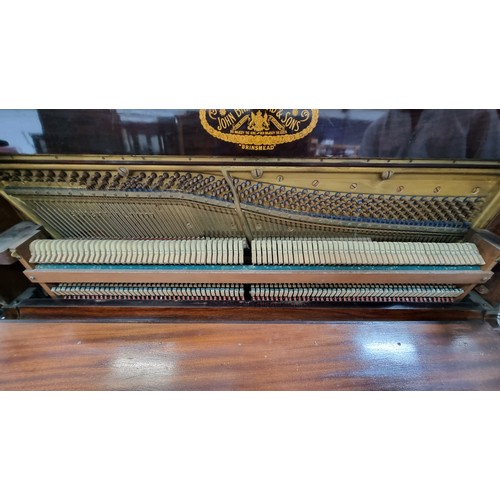 856 - A gorgeous antique early 20th century upright piano by John Brinsmead & Sons complete with two pedal... 